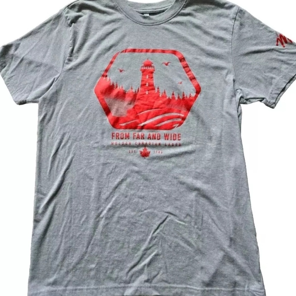 Molson Canadian The East Coast Lager Beer T-Shirt Size Large Unisex Grey